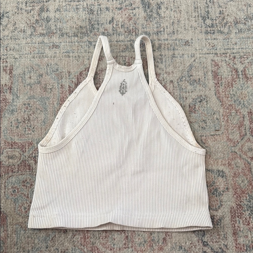 Cream Ribbed Tank Top